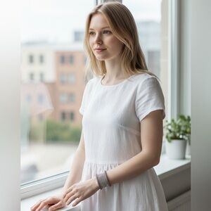 Wide Crystal & Silver Mesh Cuff Bracelet Adjustable